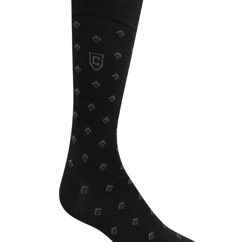 3 Chaps Classic Dress Diamond Crew Socks 3-Pair Pack Black, Blue, & Tan
